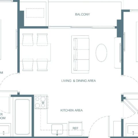 Двуспальные квартиры - от 61 м²