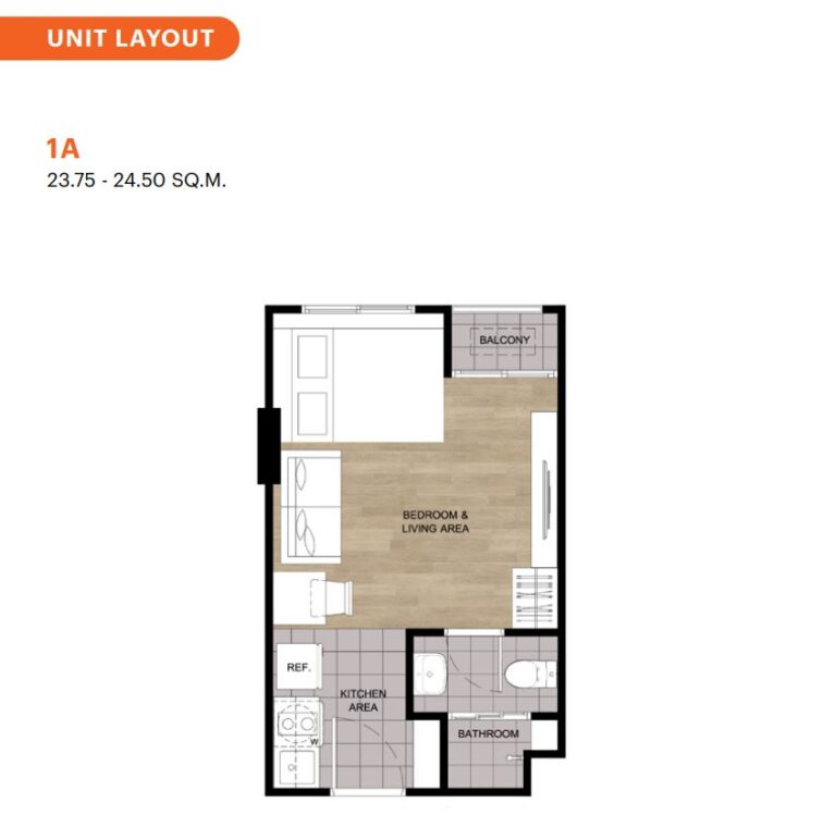 Студии - 23,75 м²