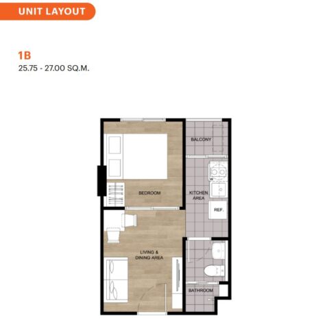 Студии - от 23,75 м² до 24,75 м²