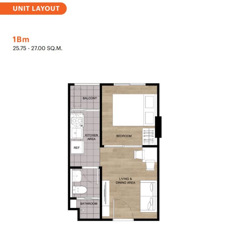 Студии - от 23,75 м² до 24,75 м²