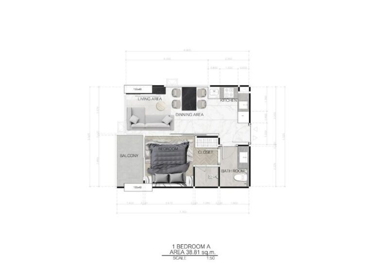 Односпальные квартиры - от 38 м² до 54 м²