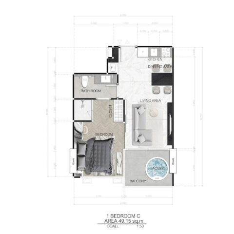 Односпальные квартиры - от 38 м² до 54 м²