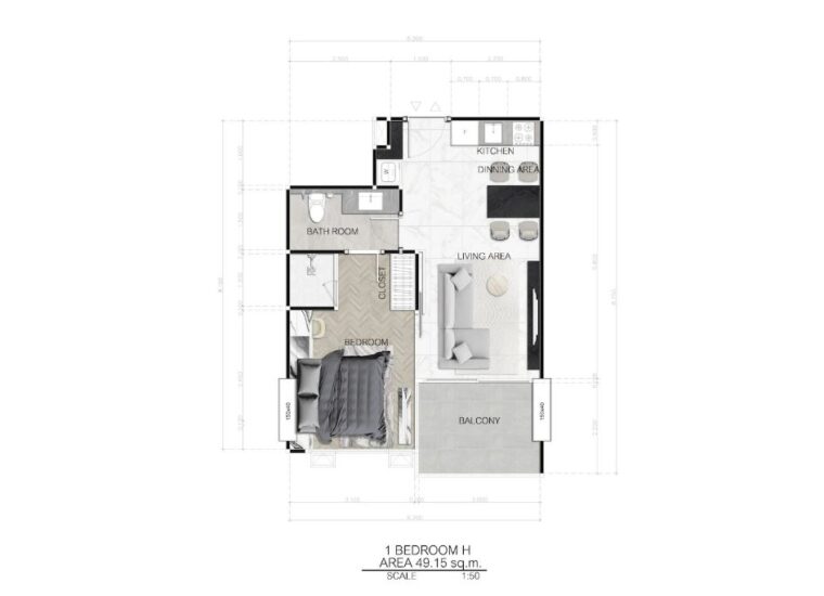 Односпальные квартиры - от 38 м² до 54 м²