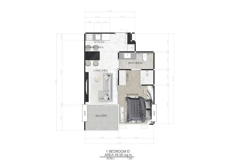 Односпальные квартиры - от 38 м² до 54 м²