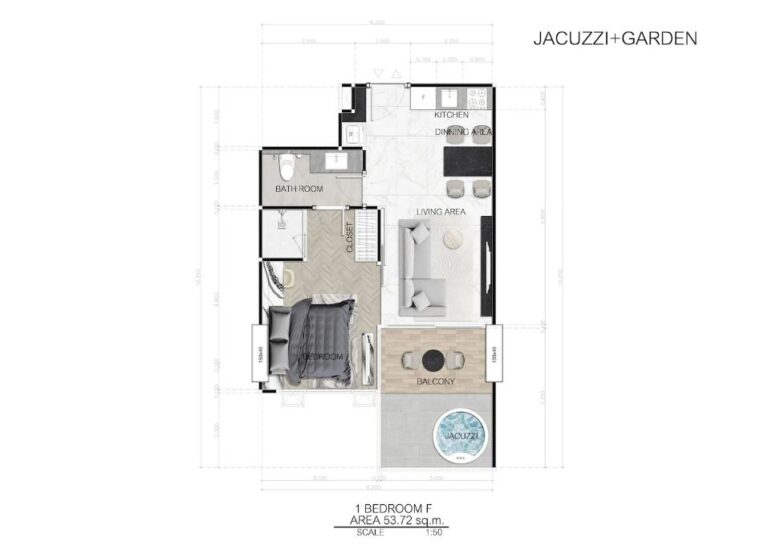 Односпальная квартира - 54 м²