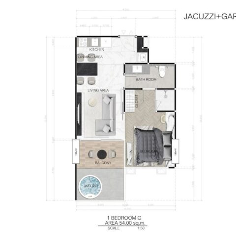Односпальные квартиры - от 38 м² до 54 м²