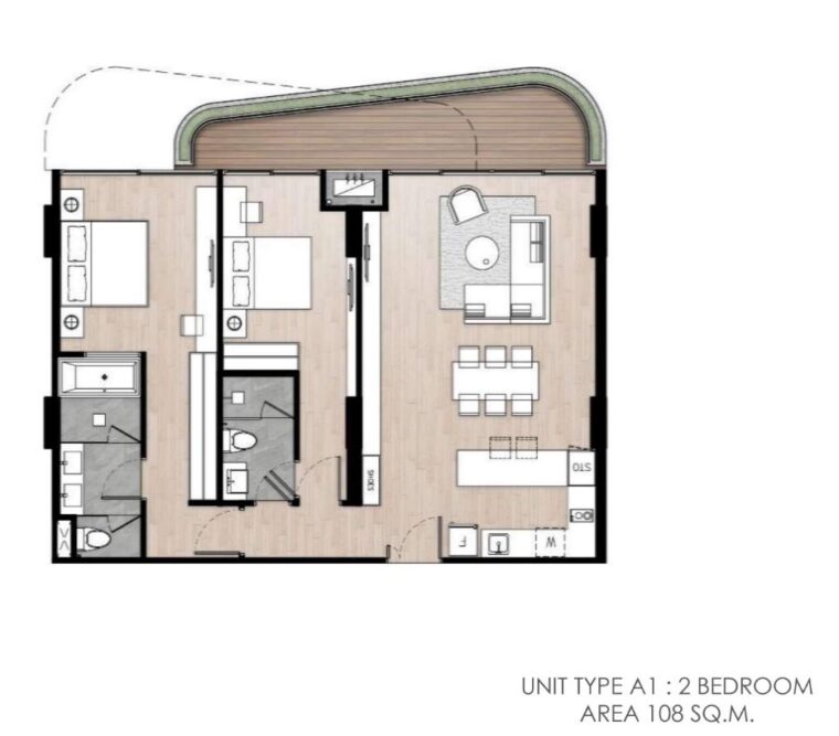 Двуспальная квартира - от 108 м²