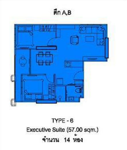 Двуспальная квартира - 57 м²
