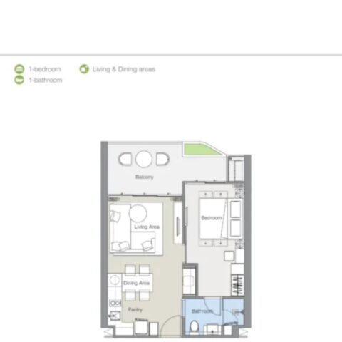 Односпальные квартиры - от 48 м² до 68 м²