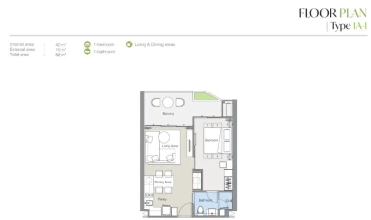 Односпальные квартиры - от 48 м² до 68 м²