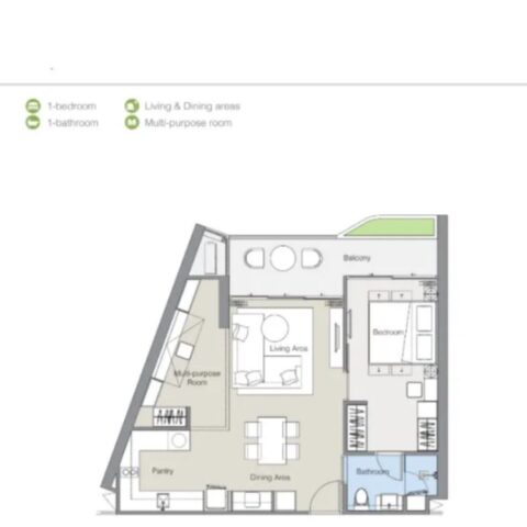 Односпальные квартиры - от 48 м² до 68 м²