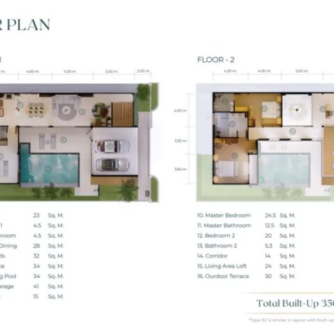 Виллы - от 350 м² до 400 м²