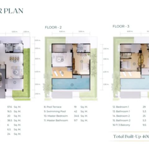Виллы - от 350 м² до 400 м²