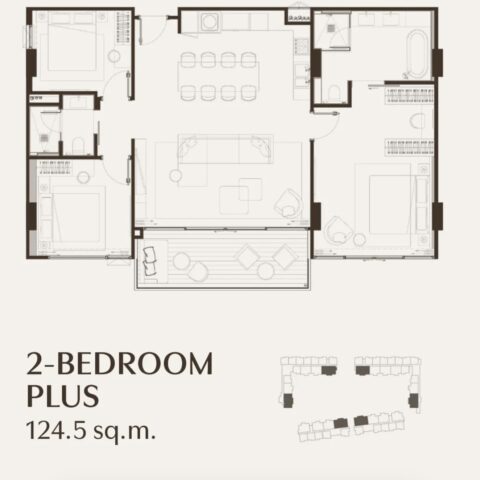 Двуспальные квартиры - от 93 м² до 124 м²
