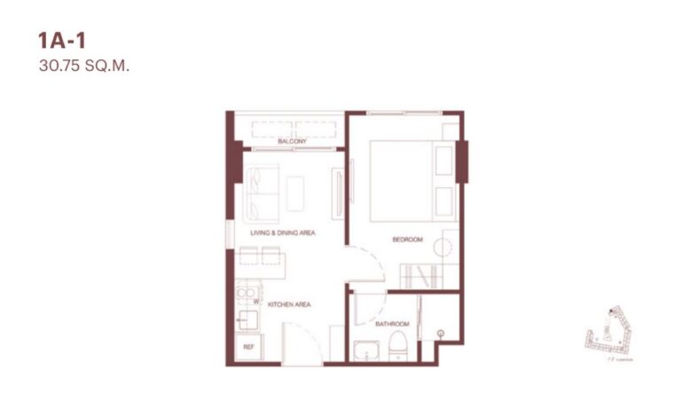 Односпальные квартиры - от 30 м² до 35 м²