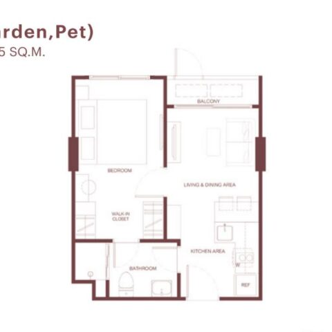 Односпальные квартиры - от 30 м² до 35 м²