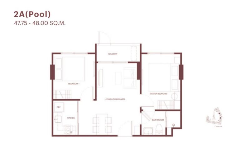 Двуспальные квартиры - от 48 м² до 61 м²