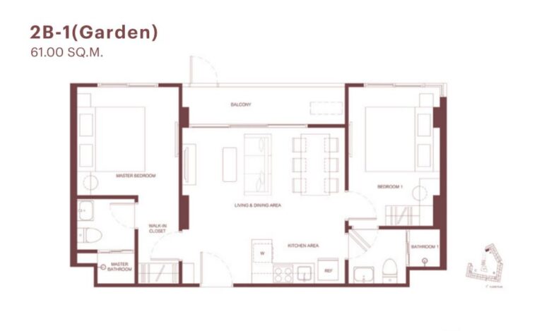 Двуспальные квартиры - от 48 м² до 61 м²