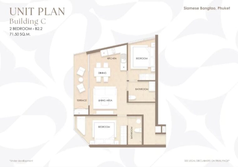 Двуспальная квартира - от 71 м² до 83 м²