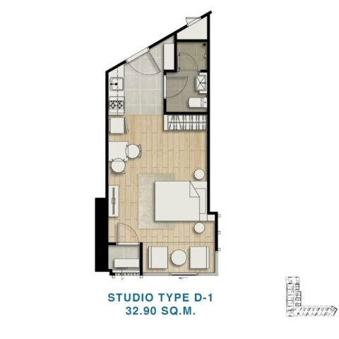 Studio - 32.91 m²