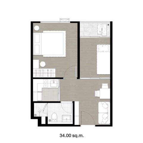 Односпальные квартиры - 35 м²
