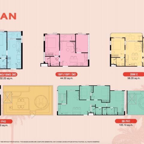 Односпальные квартиры - от 31 м² до 52 м²