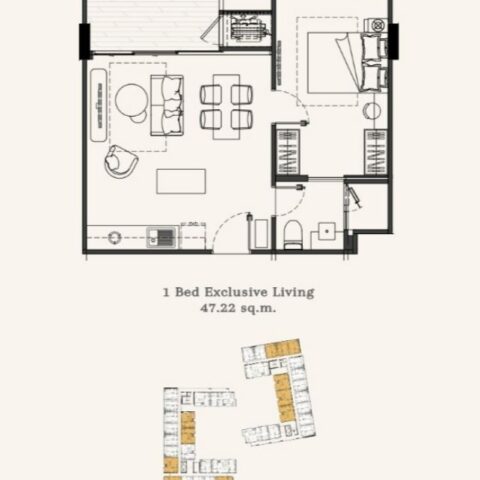 Односпальные квартиры - от 34 м² до 47 м²