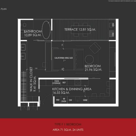 Односпальная квартира - 71 м²