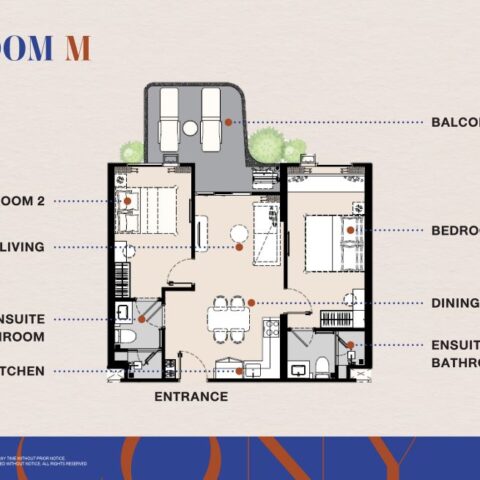 Двуспальная квартира - от 63 м² до 70 м²