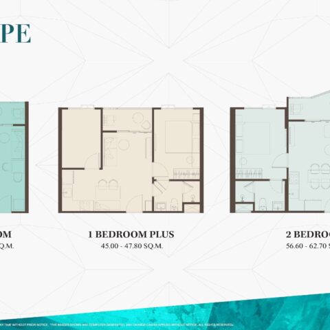Односпальные квартиры - от 31 м² до 48 м²