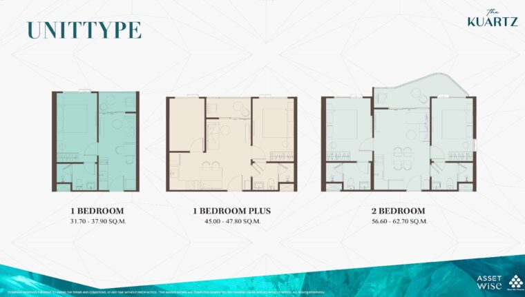 Односпальные квартиры - от 31 м² до 48 м²
