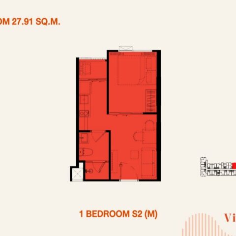 1 Bedroom - 27 m²