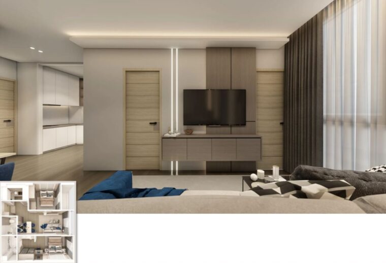 Двуспальные квартиры - 59 м²