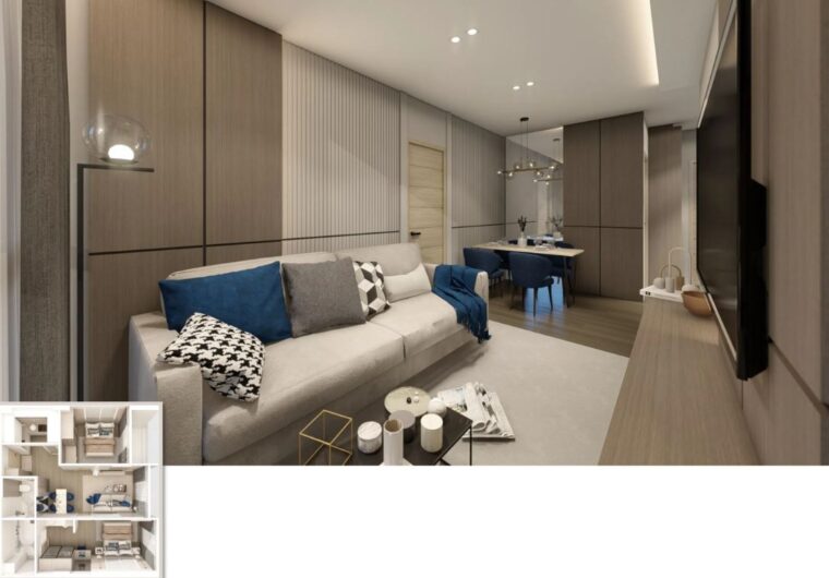 Двуспальные квартиры - 59 м²