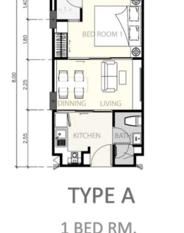 Односпальная квартира - 32 м²