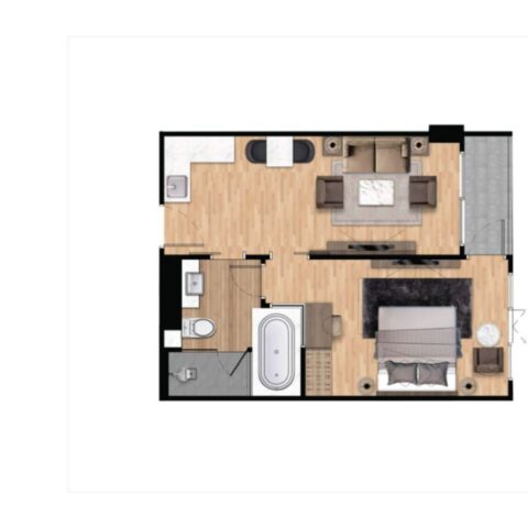 Односпальные квартиры - от 47 м² до 64 м²