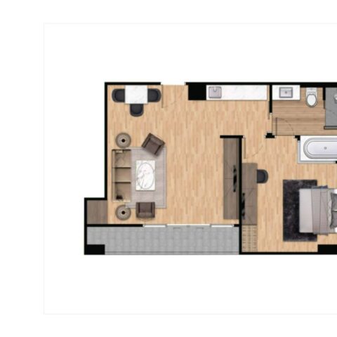 Односпальные квартиры - от 47 м² до 64 м²