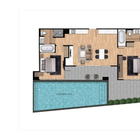 Двуспальные квартиры - от 52 м² до 142 м²