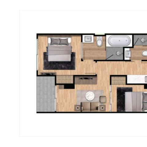 Двуспальные квартиры - от 52 м² до 142 м²