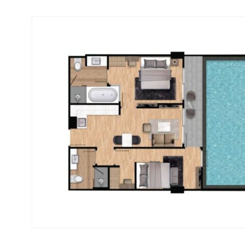 Двуспальные квартиры - от 52 м² до 142 м²